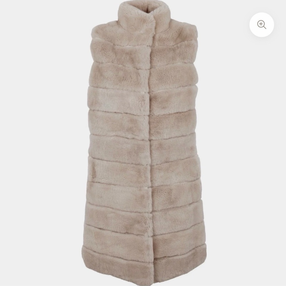 3/4 Length BRAND NEW Rex Rabbit Vest in Midnight Blue